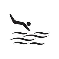 nager sport logo ilustration vecteur conception modèle