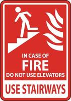dans Cas de Feu faire ne pas utilisation ascenseurs signe vecteur