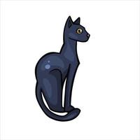 dessin animé coloré noir chat vecteur