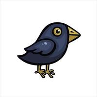 dessin animé coloré peu oiseau moineau vecteur
