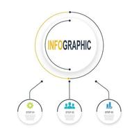 3 pas circulaire infographie modèle affaires Les données infochart illustration vecteur