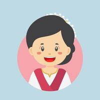 avatar de une maluku indonésien personnage vecteur
