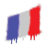 France drapeau graffiti avec vaporisateur peindre vecteur