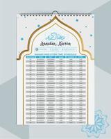 Ramadan calendrier - Ramadan programme - Ramadan iftar temps - islamique calendrier conception vecteur