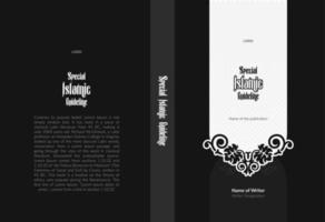 noir et blanc islamique unique livre couverture conception vecteur