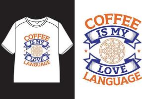 café est mon l'amour Langue T-shirt conception vecteur