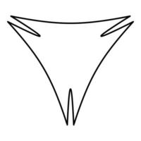 Triangle abstrait forme pour bannière super-héros signe contour contour ligne icône noir Couleur vecteur illustration image mince plat style