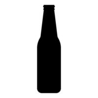 bouteille Bière avec verre icône noir Couleur vecteur illustration image plat style