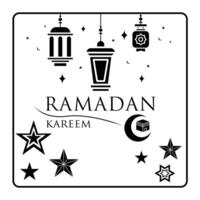 vecteur Ramadan kareem élément Contexte décoratif conception noir et blanc style