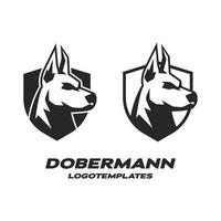 dobermann crête logo vecteur