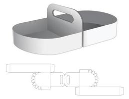 double plateau rond avec poignée gabarit découpé vecteur