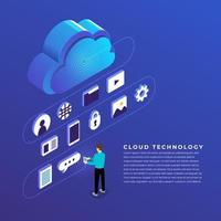 vecteur de technologie de cloud computing