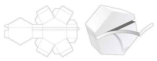 emballage hexagonal avec gabarit découpé à glissière vecteur