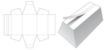 boîte trapézoïdale avec gabarit découpé à glissière vecteur