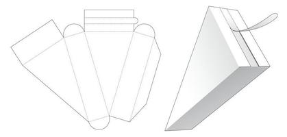 emballage triangulaire avec gabarit découpé à glissière supérieur vecteur