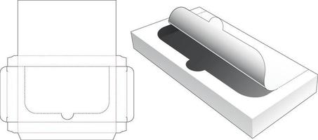 gabarit découpé à l'emporte-pièce d'emballage rectangulaire vecteur