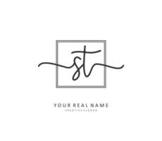 s t st initiale lettre écriture et Signature logo. une concept écriture initiale logo avec modèle élément. vecteur