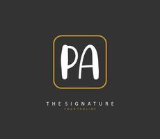 p une Pennsylvanie initiale lettre écriture et Signature logo. une concept écriture initiale logo avec modèle élément. vecteur