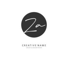 z une za initiale lettre écriture et Signature logo. une concept écriture initiale logo avec modèle élément. vecteur