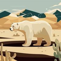 polaire ours dans le désert vecteur