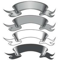 conception de vecteur de quatre rubans en niveaux de gris