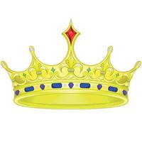 conception de vecteur de couronne royale dorée avec diamants et pierres précieuses