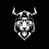 tigre viking mascotte logo conception vecteur