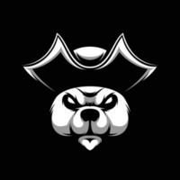 ours pirates noir et blanc mascotte conception vecteur