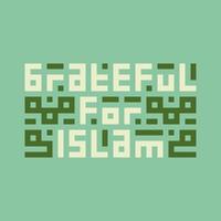 reconnaissant pour Islam kufi carré calligraphie vecteur