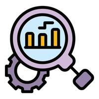 chercher équipement marché études icône vecteur plat