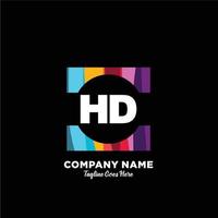 HD initiale logo avec coloré modèle vecteur. vecteur