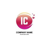 ic initiale logo avec coloré cercle modèle vecteur