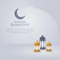 Ramadan kareem eid mubarak islamique ornement arabe lanternes Contexte avec croissant lune illustration vecteur