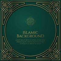 islamique arabe vert d'or Contexte avec ornement Cadre vecteur