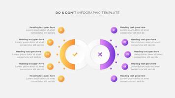 processus flux de travail Caractéristiques les options Comparaison graphique diagramme cercles infographie conception modèle vecteur