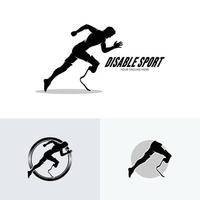 handicapées coureur des sports compétition logo conception vecteur