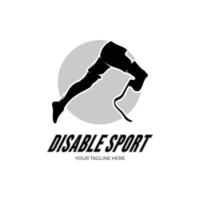 handicapées coureur des sports compétition logo conception vecteur