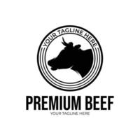 modèle de conception de logo tête de vache vecteur