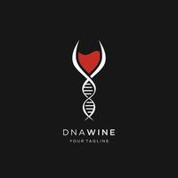 ADN du vin logo vecteur conception modèle, idée logo conception inspiration