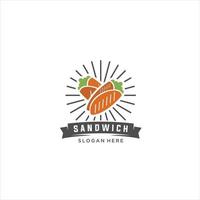 sandwich logo conception concept. adapté sandwich logo. déjeuner, collation, griller. nourriture concept. vecteur illustration