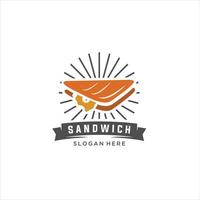 sandwich logo conception concept. adapté sandwich logo. déjeuner, collation, griller. nourriture concept. vecteur illustration