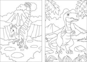 divers dinosaures ligne art. vecteur illustration pour coloration pages, coloration livre, etc