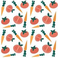 mignonne sans couture vecteur modèle Contexte illustration avec tomates et carottes