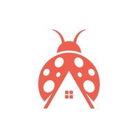 coccinelle insecte Accueil bâtiment Créatif logo vecteur