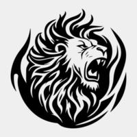 Lion flamme Feu logo sport esport mascotte conception vecteur