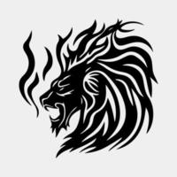 Lion flamme Feu logo sport esport mascotte conception vecteur