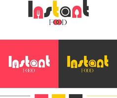 instant nourriture logo, logo pour une restaurant, restaurant logo, nourriture affaires logo vecteur