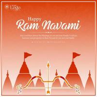 content RAM navami salutations Contexte Indien hindouisme Festival social médias Publier conception vecteur