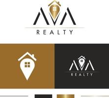 premade d'or et noir logo conception modèles pour réel biens et agents immobiliers vecteur