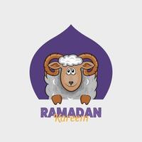 illustration dessinée à la main de voeux de ramadan kareem ou eid al fitr vecteur